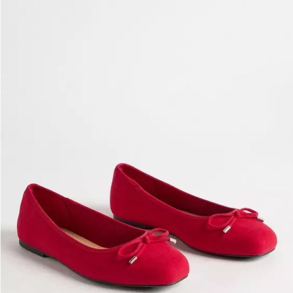 Torrid Vibrant Red Flats with Bow Accent - Picture 2 of 2